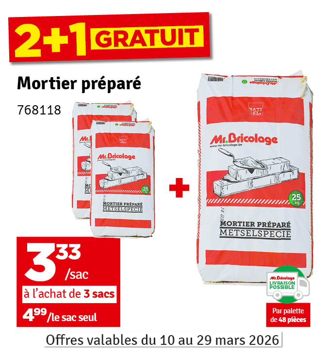 Mortier préparé 25 kg MR.BRICOLAGE